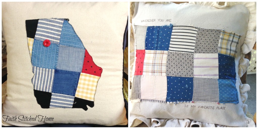 Georgia and patchwork pillow - vintage quilt
