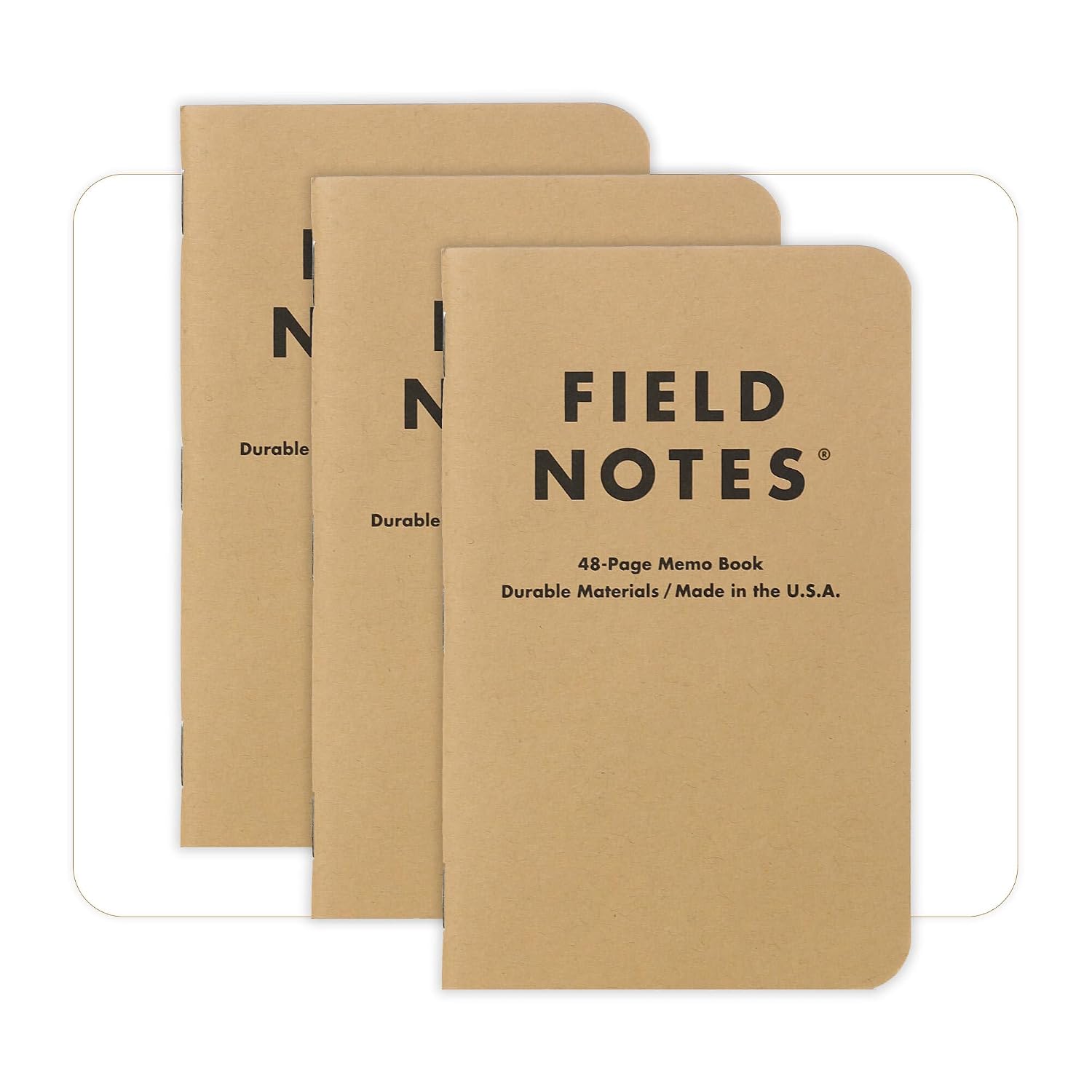 Field Notes Original Kraft plain pocket memo books, pack of three